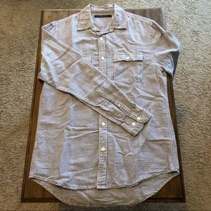 Perry Ellis Men’s White/Blue Long Sleeve Shirt